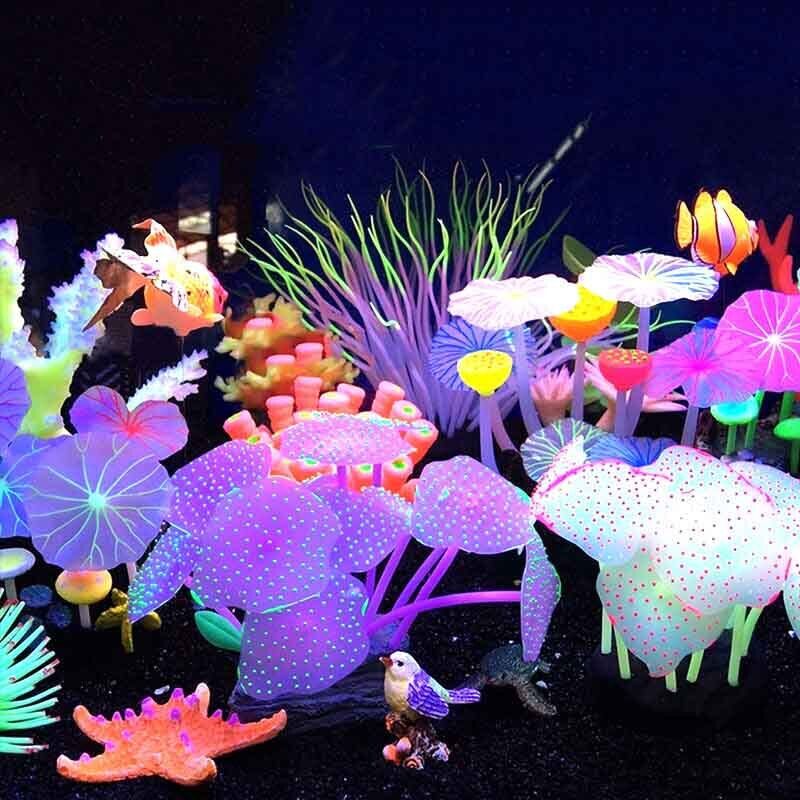 Aquarium Plant Live - Silikon Parlayan Peyzaj Yapay Balık Tankı