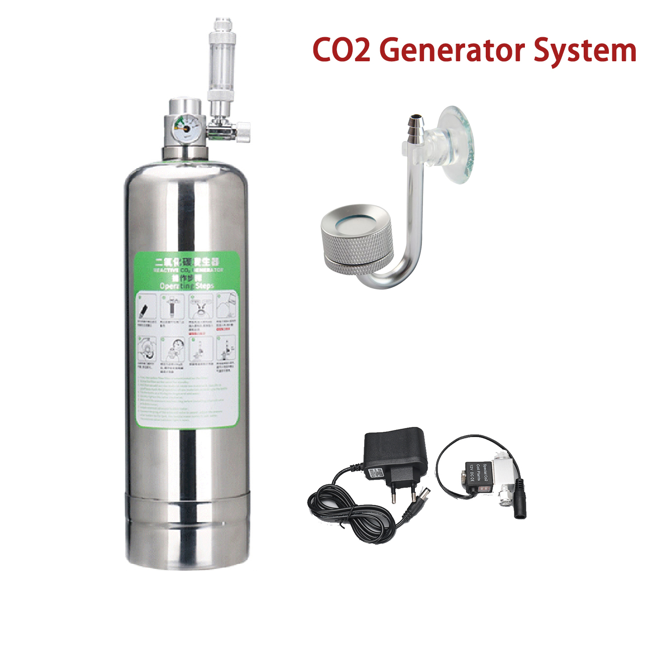 Planted Aquarium Co2 Kit - Akvaryum CO2 Jeneratör sistemi Kiti Paslanmaz