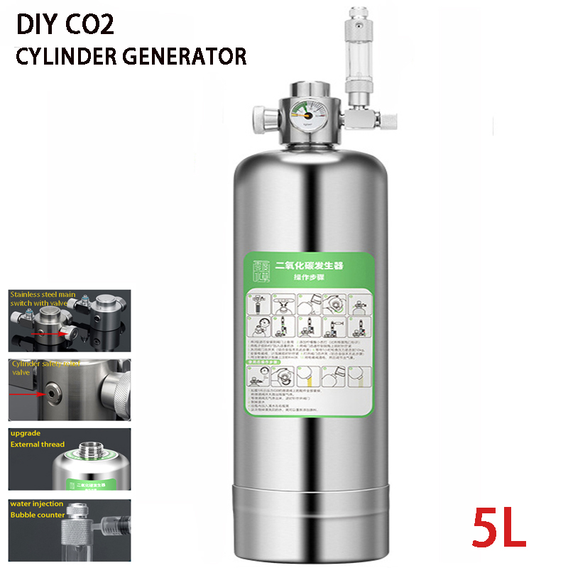 Planted Aquarium Co2 Kit - 5L Akvaryum CO2 Jeneratörü CO2 Silindir